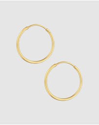 Elli Jewelry - Earrings Creoles Round Basic Classic Timeless in 925 Sterling Silver Gold Plated