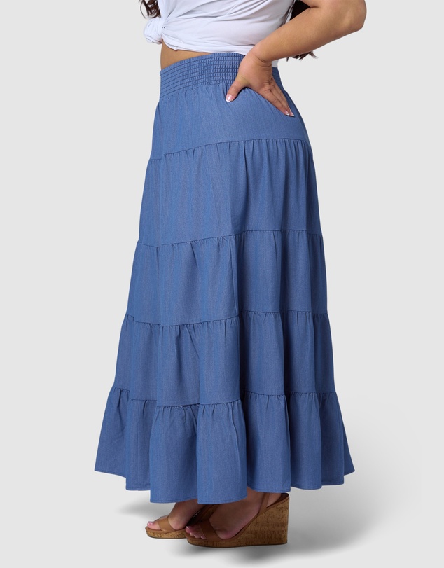 Indigo Tonic - Alice Luxe Chambray Maxi Skirt