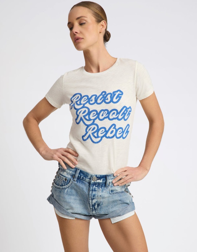 ONE TEASPOON - 25th Anniversary Resist Revolt Rebel Tee - White