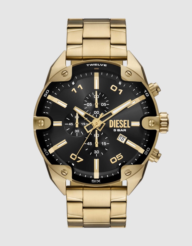 Diesel - Spiked Gold Tone Chronograph Watch
