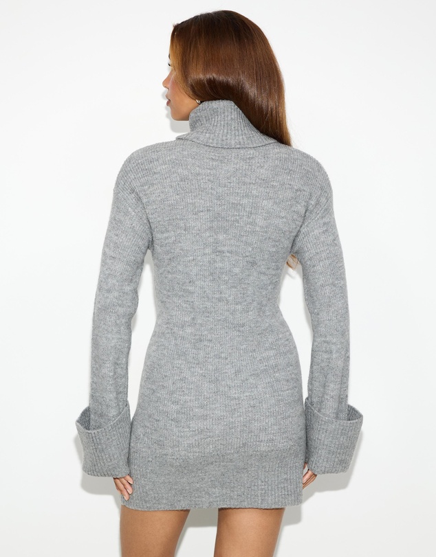 Dazie - Cozy Oversized Knit Mini Dress