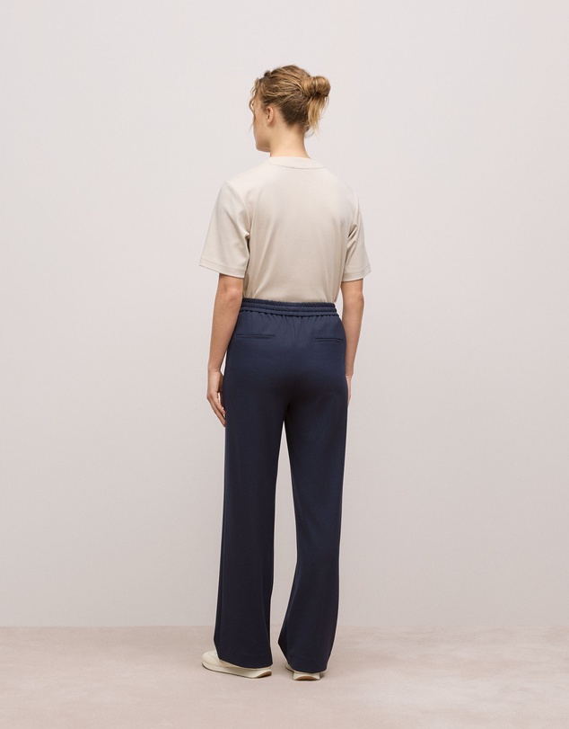Trenery - Ponte Pintucked Wide Leg Pant in Night Sky