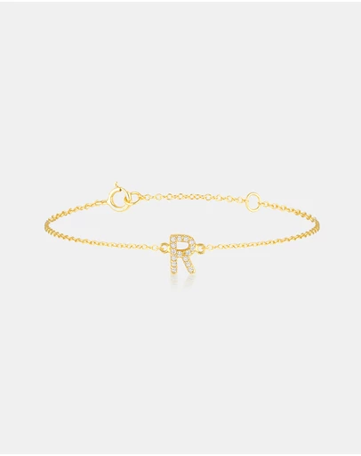 The Silver Collective - A-Z Letter Bracelet - R