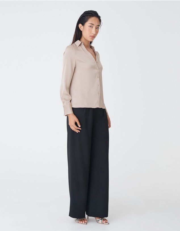 Forcast - Lila V-neck Satin Blouse