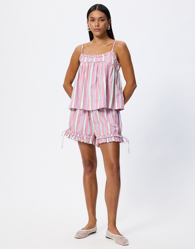Damson Madder - Mafalda Ruffle Neck Top