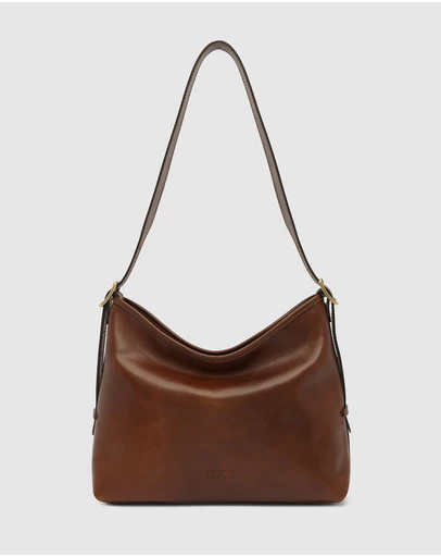 Republic of Florence - Sophia Matt Chocolate Leather Shoulder Bag