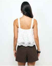 AERE - Organic Cotton Embroidered Top