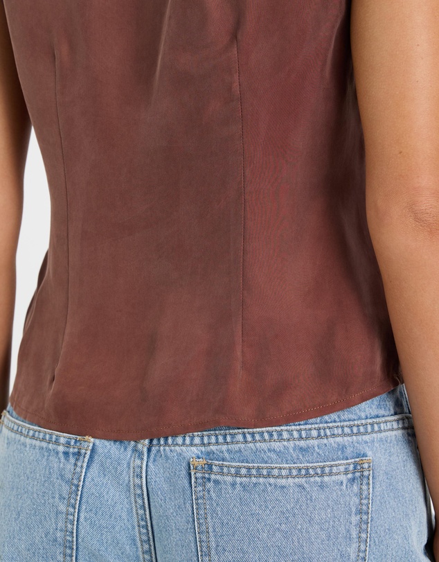 Calli - Fern V-Neck Cupro Top