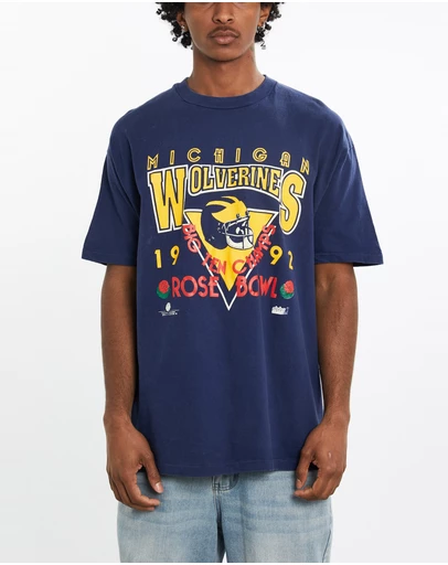 Vintage by The Real Deal - Pre Loved - Vintage 1992 NCAA University of Michigan Wolverines Rose Bowl Tee