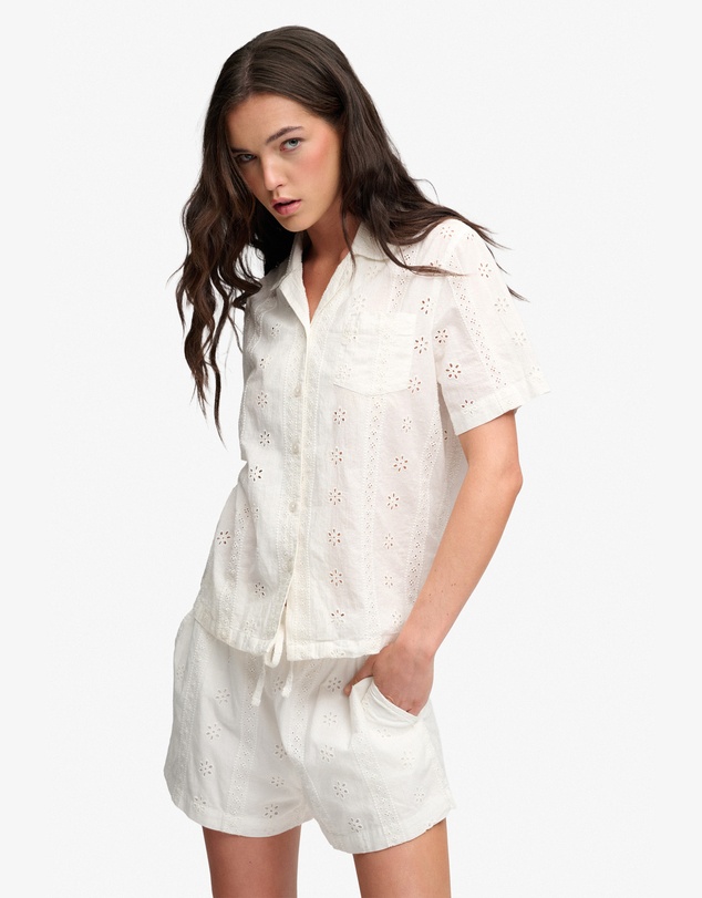 Superdry - Heritage Broderie Short Sleeve Shirt