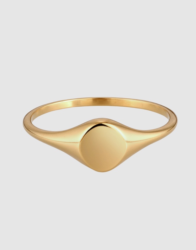 Elli Jewelry - Ring Signet 925 Sterling Silver Gold-Plated