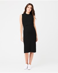 Ripe Maternity - Layered Knit Nursing Dress