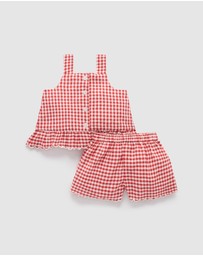 Purebaby - Red Gingham Set -Kids-Babies