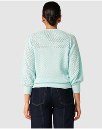 SACHA DRAKE - 3/4 Sleeve Ripple Knit Top