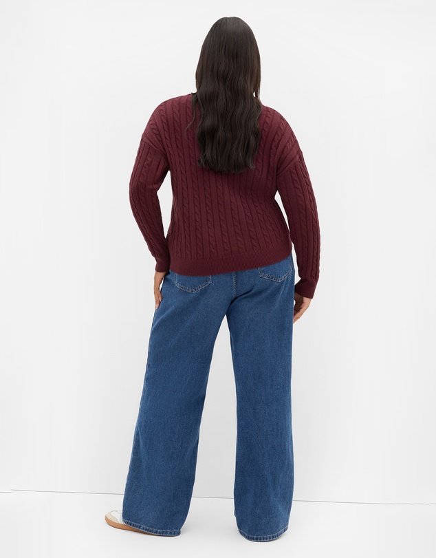 City Chic - Plus size Kenia Crew Neck Knit Jumper - wildberry