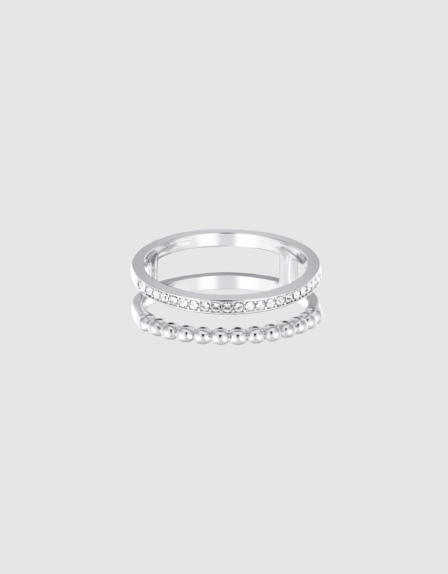 Elli Jewelry - Ring 2 in 1 Design Crystal Brass Collection