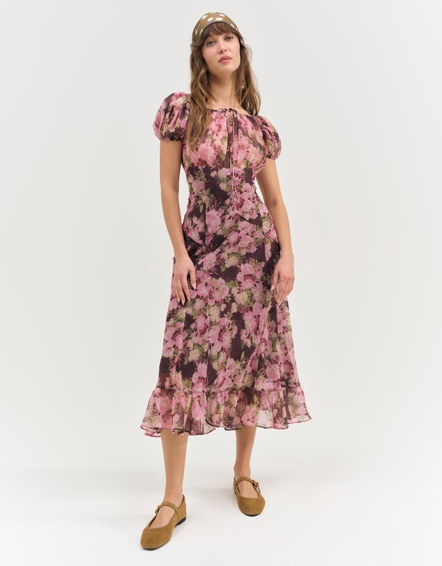 For Love & Lemons - Adeline Floral Midi Dress