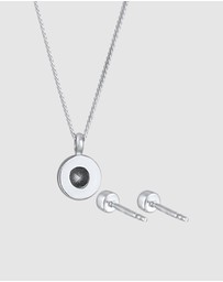 Elli Jewelry - Jewelry Set Circle Dark Blue Crystals 925 Sterling Silver