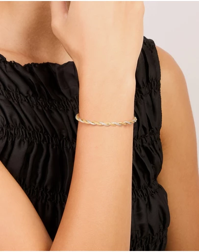 Lovisa - Waterproof Gold Plated Stainless Steel Twist Detail Open Wrist Cuff
