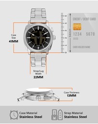 Fossil - Machine Silver Tone Analogue-Digital Watch