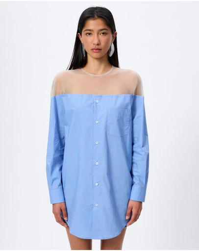 MM6 Maison Margiela - Illusion Off Shoulder Long Sleeve Top