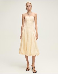M.N.G - Alberta Linen Dress With Puffed Hem
