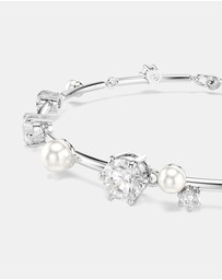 Swarovski - Constella Tennis Bracelet, Crystal Pearl, Round Cuts, White, Rhodium Plated