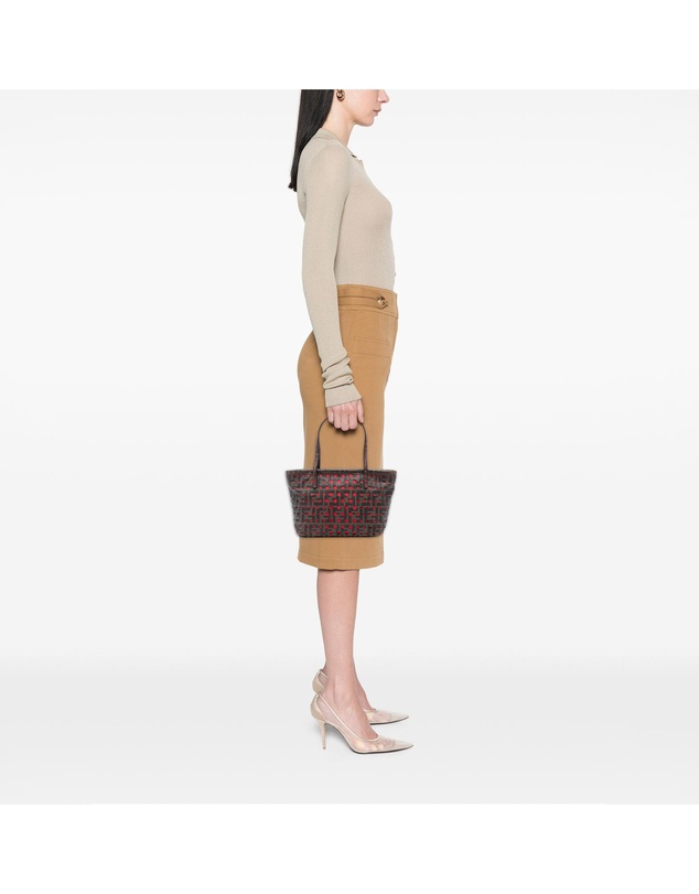 Fendi - Pre-Loved Small Perforated Zucca Spalmati Roll Tote