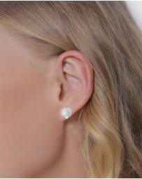 Elli Jewelry - Earrings Elegant Cultured Freshwater White Pearls 925 Sterling Silver