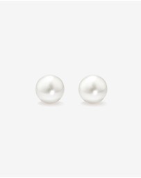 Michael Hill - 10.5-11mm Button Cultured Freshwater Pearl Stud Earrings in 10kt Yellow Gold
