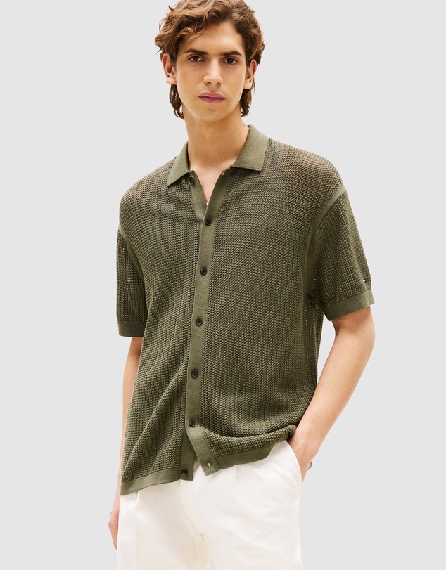 Tommy Hilfiger - Relaxed Fit Open Knit Short Sleeve Shirt