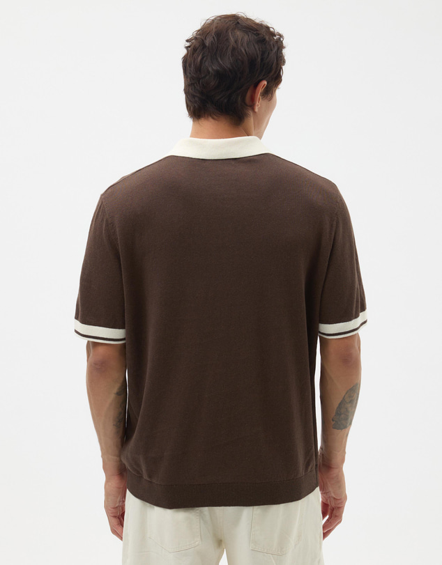 AERE - Contrast Linen Blend Polo