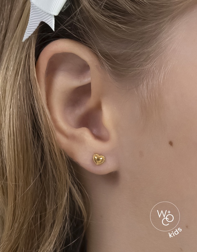 Wanderlust + Co - Heart Gold Flat Back Earrings