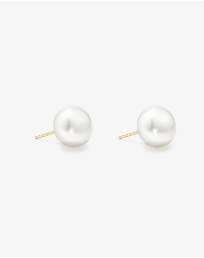 Michael Hill - 10.5-11mm Button Cultured Freshwater Pearl Stud Earrings in 10kt Yellow Gold