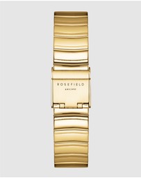Rosefield - The Oval Burgundy Gold-Tone Half Moon Bracelet Watch