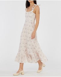 Amelius - Blue Maiden Linen Midi Dress