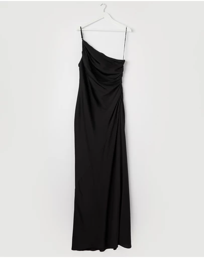 Revibe - Repaired Shona Joy Luxe Asymmetrical Gathered Maxi Dress - AU 16