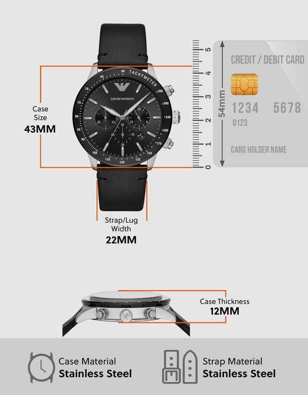 Emporio Armani - Black Chronograph Watch