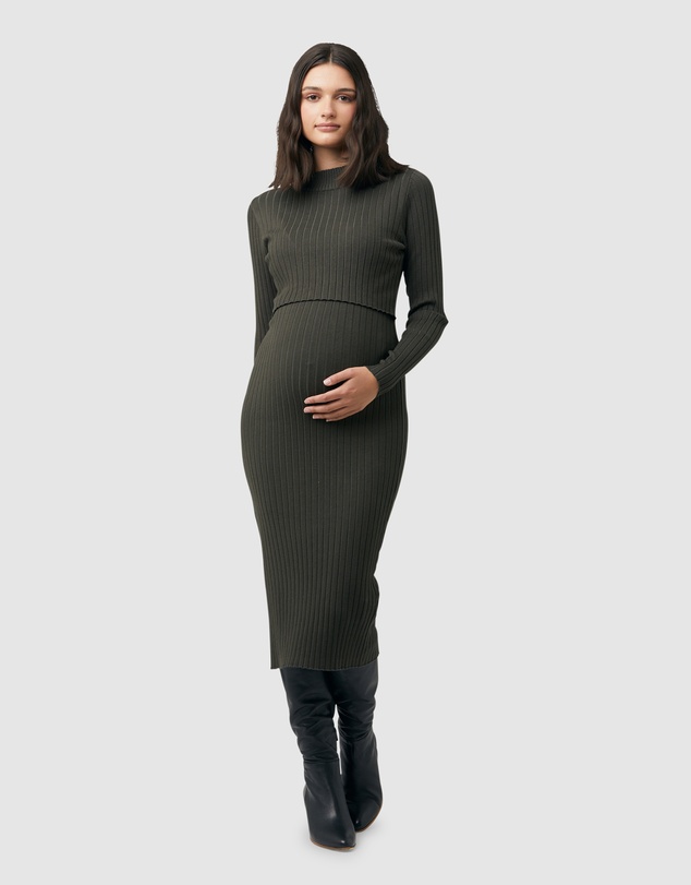Ripe Maternity - Nella Rib Nursing Knit Dress