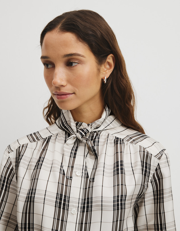 Country Road - Check Silk Shirt Dress