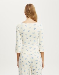 Cotton On Body - Dreamy Soft Pointelle 3/4 Long Sleeve Top
