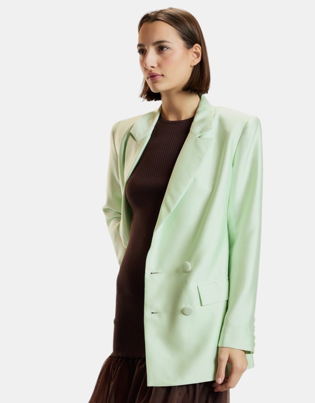 Cynthia Rowley - Silk Wool Double Breasted Blazer