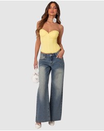 EDIKTED - Deirdre Mesh Lace Up Corset