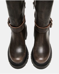 Steve Madden - Brigade Brown Distressed Boots