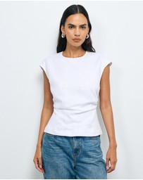 AERE - Lea Gathered Linen Top