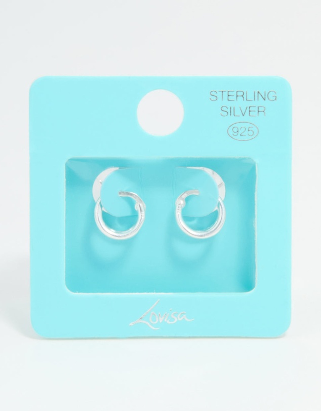 Lovisa - Sterling Silver Chubby Double Hoop Earrings