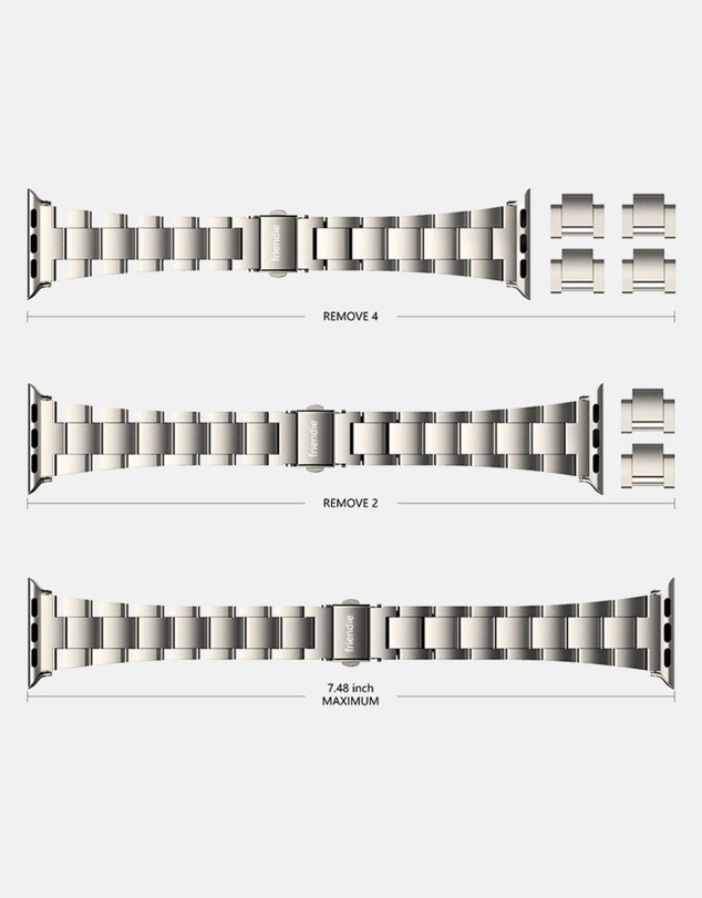Friendie - Stainless Steel Link Bracelet Band - The Sydney - Apple Watch Compatible
