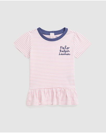 Faded Peony & White Stripe