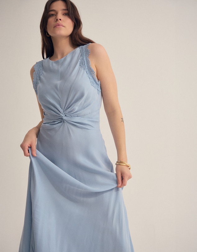 Oxford - Camilla Cupro Lace Trim Dress