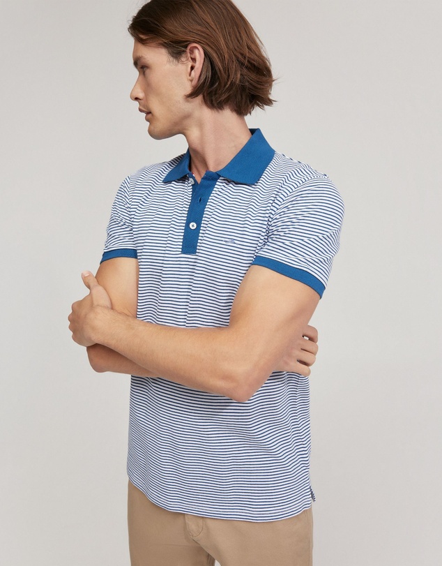 Oxford - Mack Cotton Pique Striped Polo